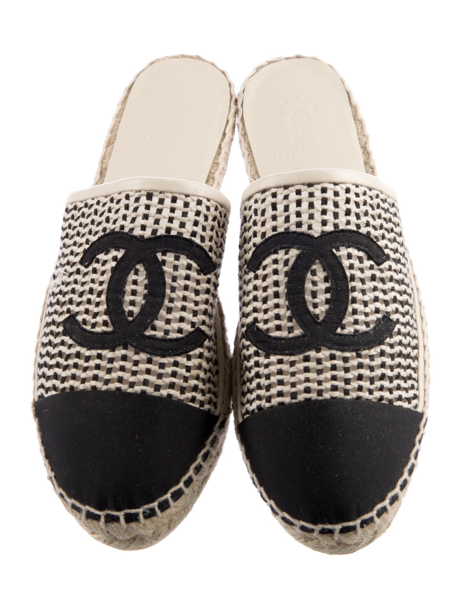 Chanel Interlocking CC Logo Lambskin Espadrilles